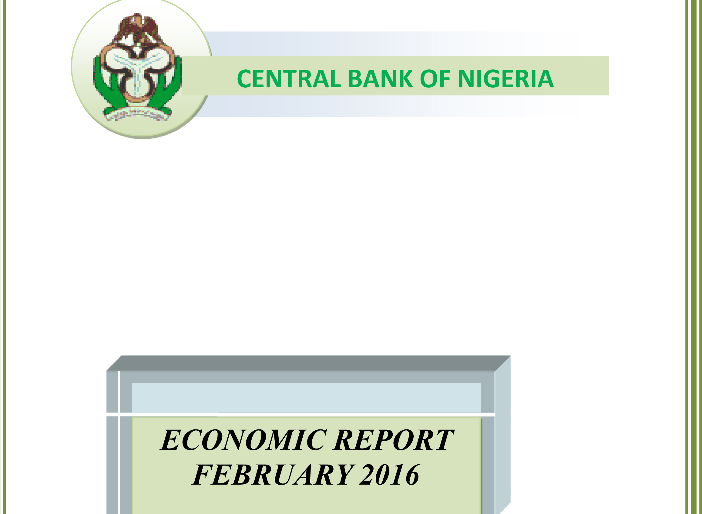 CBN Economic Report for February 2016-2